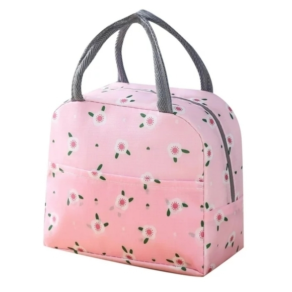 Insulated Lunch Box Womens Lunch Tote‎ Pink Floral - Picture 1 of 4